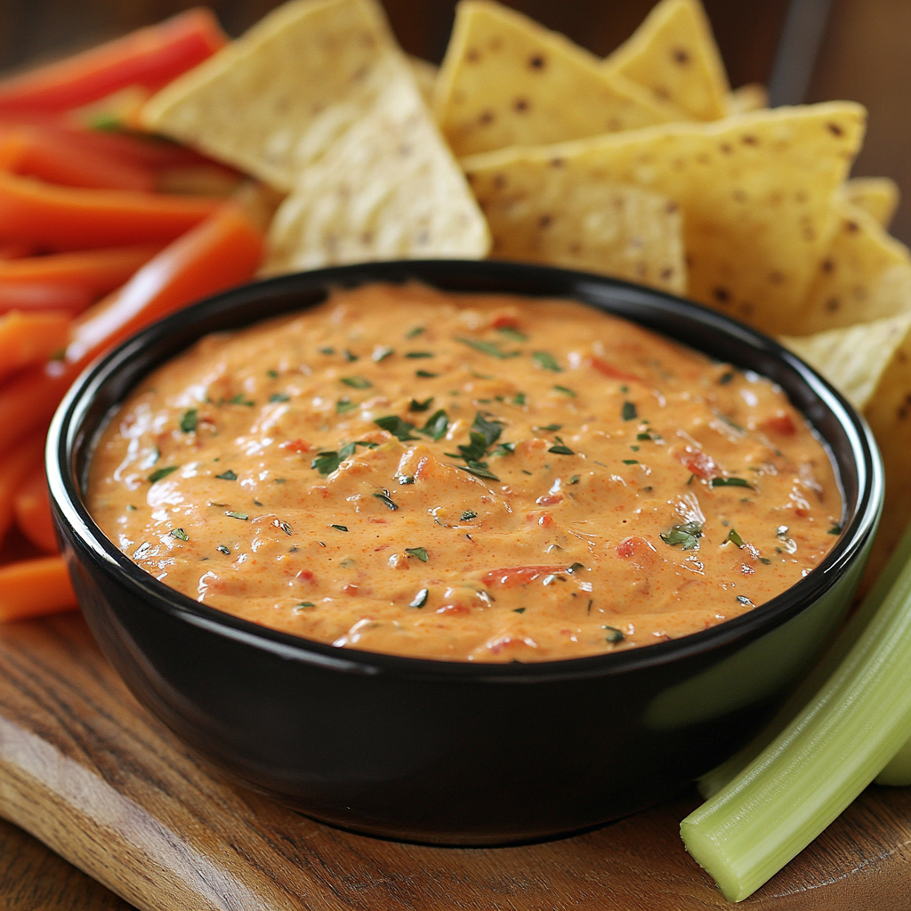 Rotel dip serving suggestions: pairs well with tortilla chips, crackers, fresh vegetables, pita chips, or toasted baguette slices. Can be used as a topping for nachos, baked potatoes, or tacos.