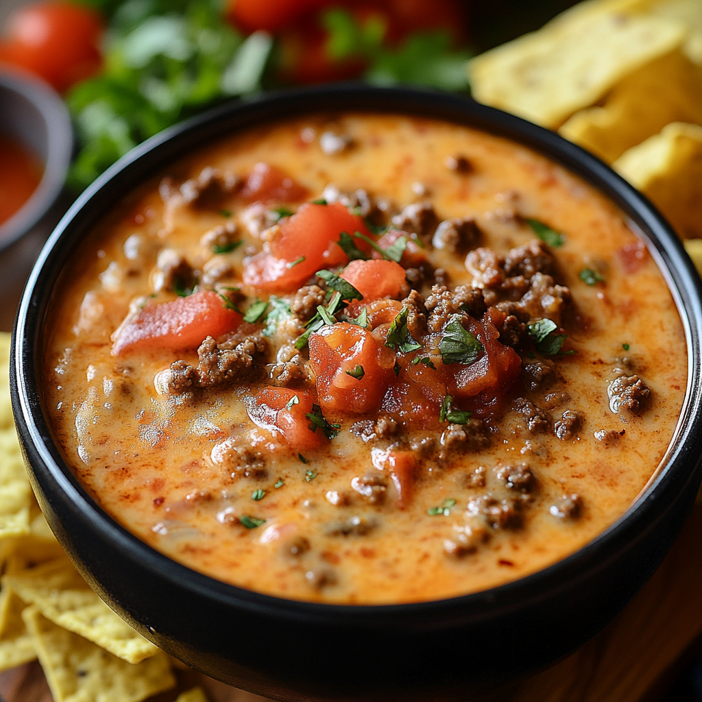 List of essential ingredients for Rotel dip: ground beef or sausage, Rotel tomatoes, Velveeta cheese, and optional chili powder or taco seasoning. Vegetarian and ingredient substitution options provided.