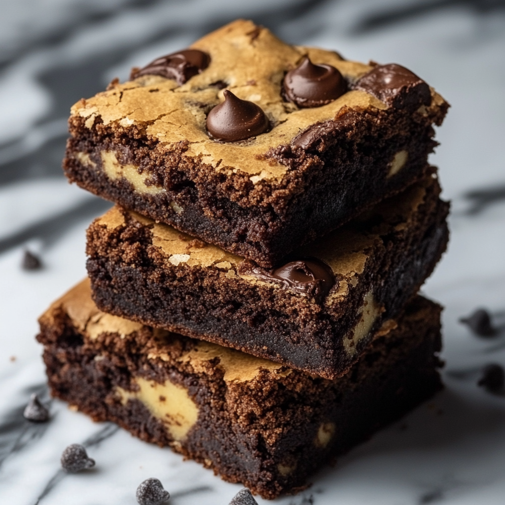 Brookie Recipe: Fudgy Brownies and Chewy Cookies on a Baking Tray