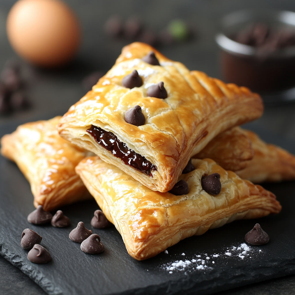 Small chocolate-filled puff pastry bites