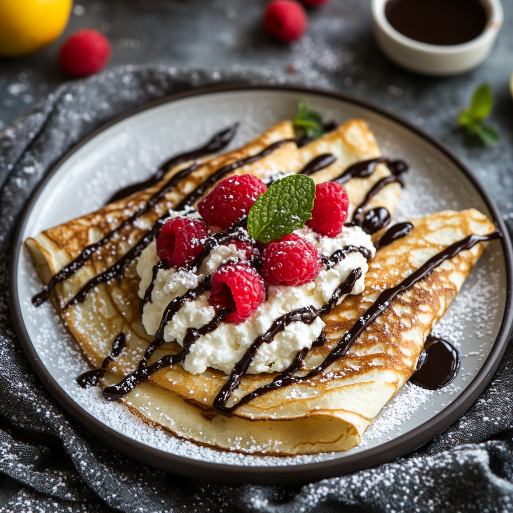 Sweet and Savory Cottage Cheese Crepes