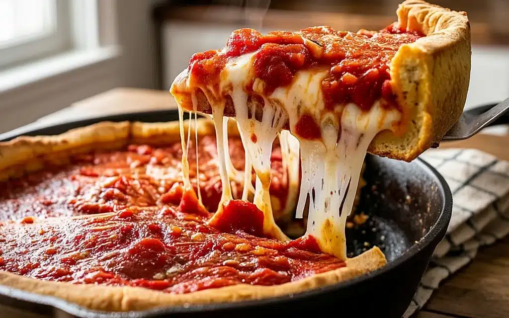 Chicago Style Deep Dish Pizza (Cast Iron): A Slice of Windy City Perfection