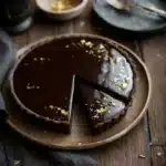 Dark Chocolate Tart with Gold Leaf