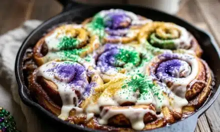King Cake Cinnamon Rolls (Canned Dough Hack)