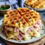 Crunchy Ham Cheese Chaffles