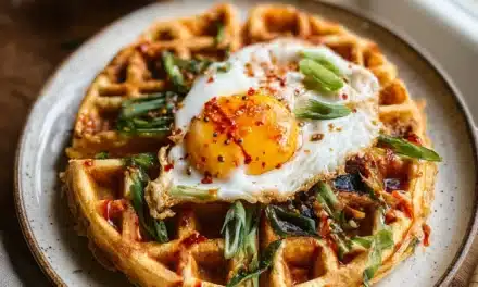Kimchi Scallion Waffles