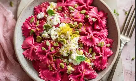 Delightful Pink Bow Tie Pasta with Beet Alfredo