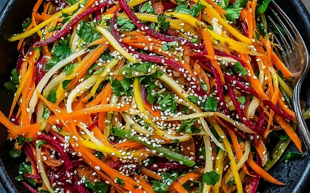 Shaved Rainbow Carrot Sesame Salad – A Heavenly Side Dish