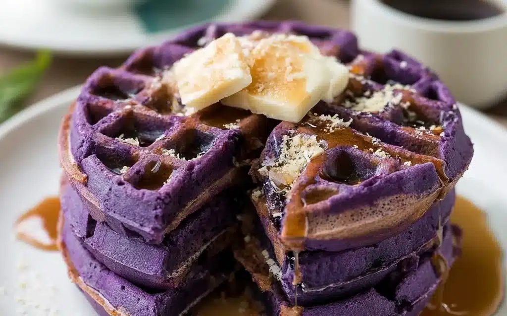 Ube Mochi Waffles