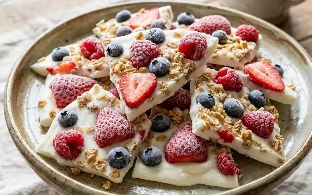 Frozen Yogurt Bark with Fresh Fruit