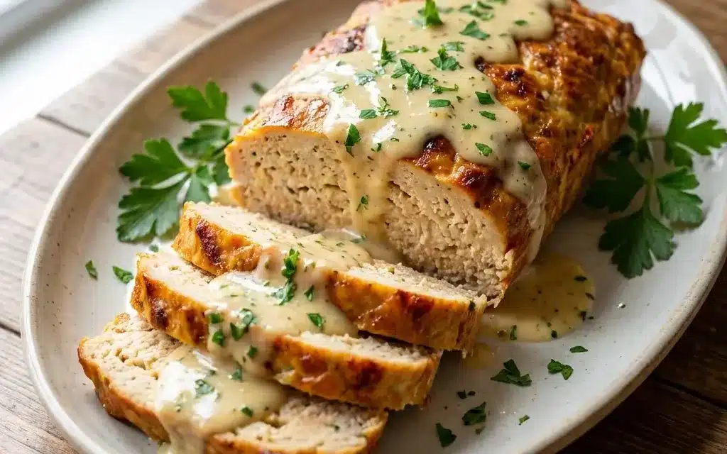 Garlic Parmesan Chicken Meatloaf