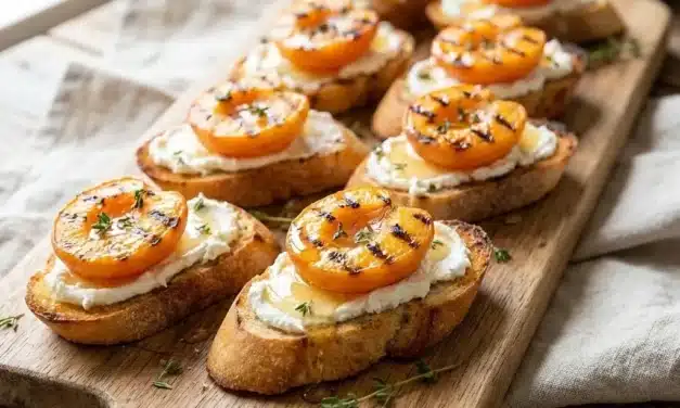 Grilled Apricot and Goat Cheese Crostini