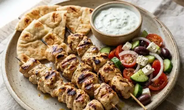 Healthy Greek Chicken Souvlakis