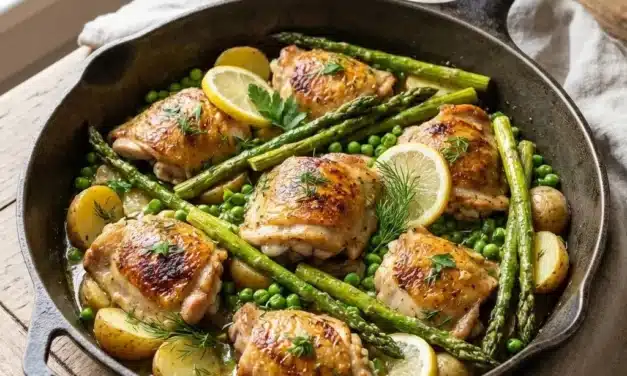 One-Pot Lemon Garlic Chicken with Spring Veggies