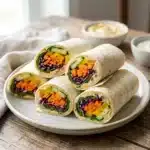 Rainbow Veggie Wraps with Hummus 2 Rainbow Veggie Wraps with Hummus