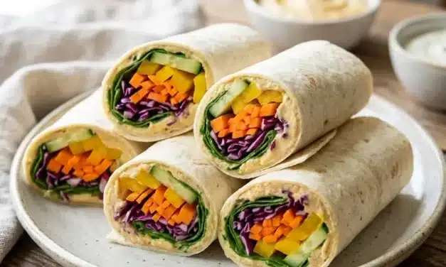 Rainbow Veggie Wraps with Hummus