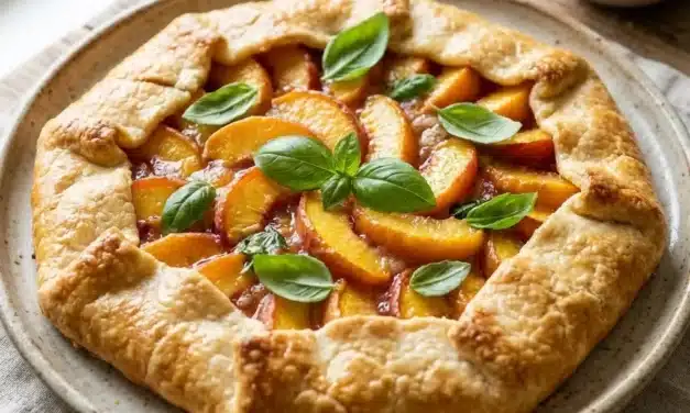 Rustic Peach and Basil Galette